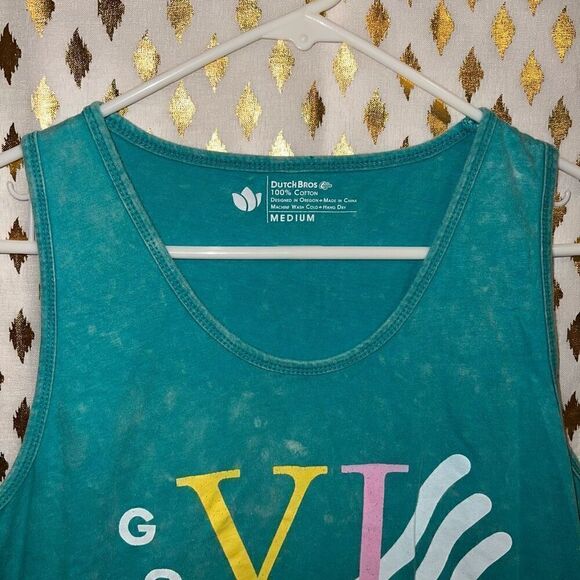 Dutch Bros tank top vibes teal men’s size M - Picture 3 of 4